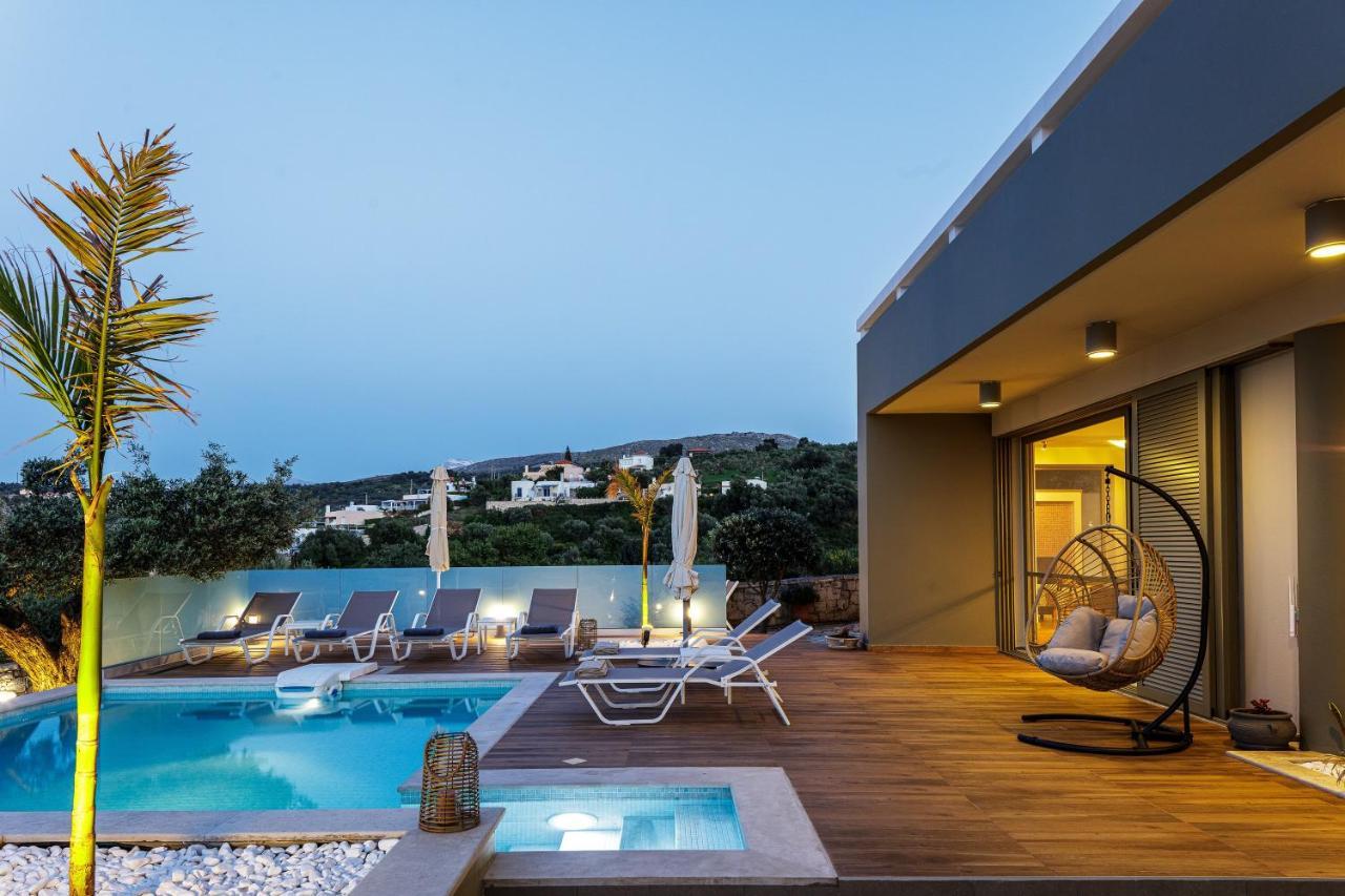 Rizes Villa With Jacuzzi & Heated Pool Agia Triada Exterior foto